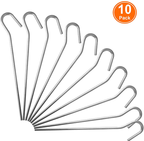 Camping Skates ANSIO Tent Pegs Galvanised Metal Pegs 5mm x 9 inch Ideal for
